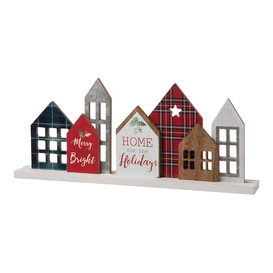 Glitzhome® 20" Home for the Holidays Décor Accent | 20.2" x 2.4" x 8.43" | Michaels®